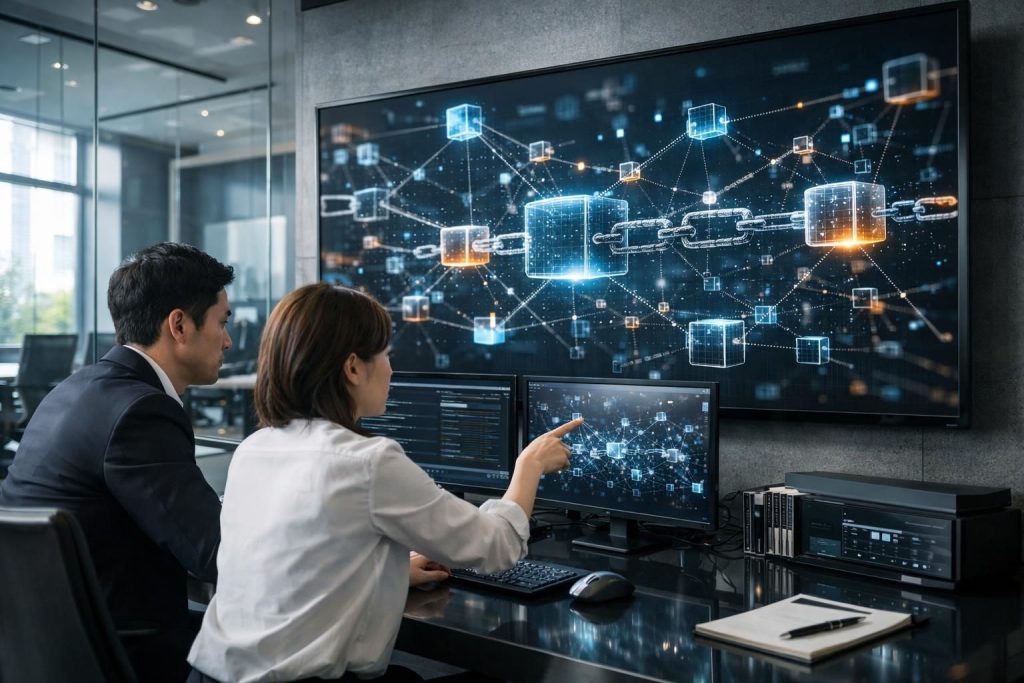 企業が業務効率化とセキュリティ向上のためにブロックチェーン技術を導入する方法とそのメリットを詳しく解説します。